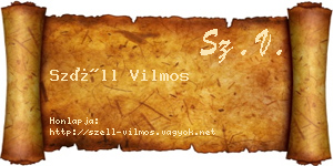 Széll Vilmos névjegykártya